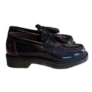 Dr. Martens Adrian Arcadia Leather Tassel Loafers Size 5 Cherry Red Leather